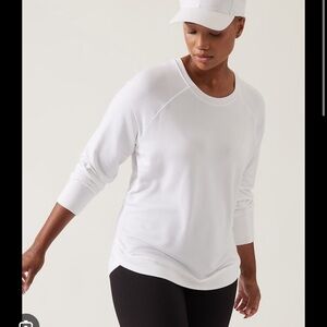Athleta White Long Sleeve Sweatshirt